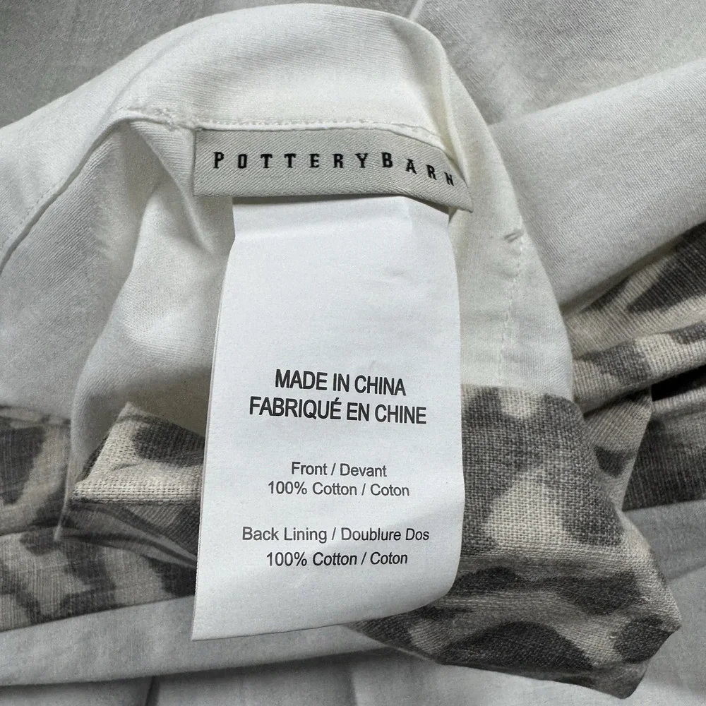 Pottery Barn INGRID DRAPE (1) 3-in-1 Pole Top GRAY IKAT 50x96